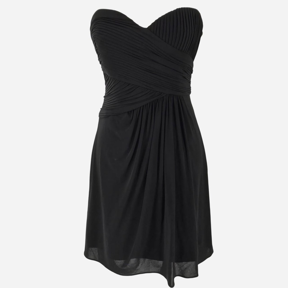 BCBGMAXAZRIA Black strapless dress with ruched detailing